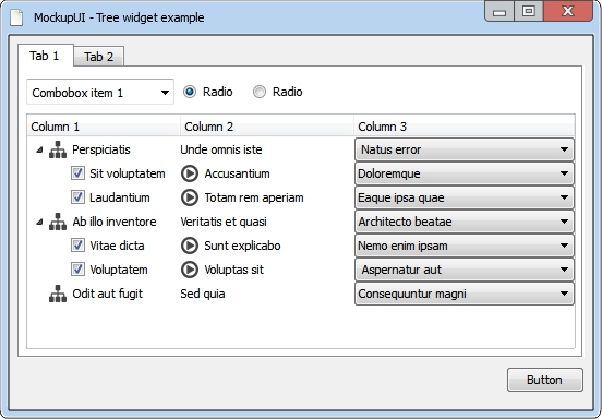 MockupUI - Tree widget example